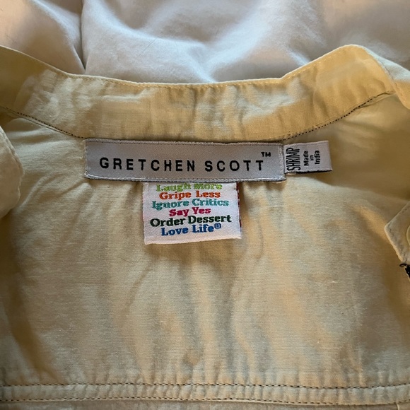 Gretchen Scott 3/4 button down cream top - size shrimp - Picture 2 of 4